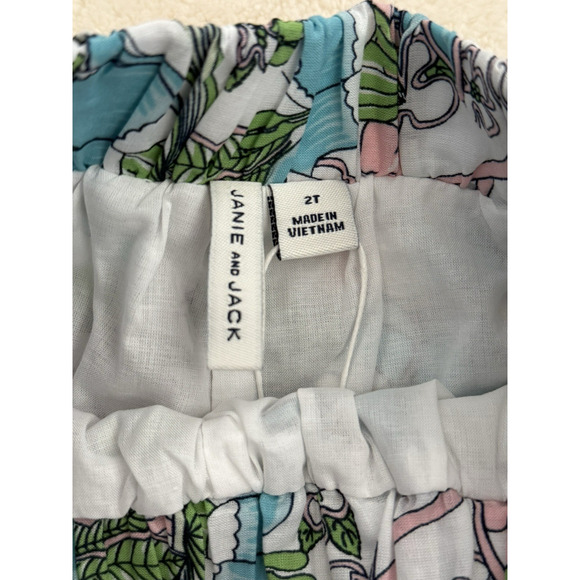 NWT Janie & Jack White Lined Ruffle Top & Floral Ruffle Hem Short Set - Size 2T - Picture 12 of 16